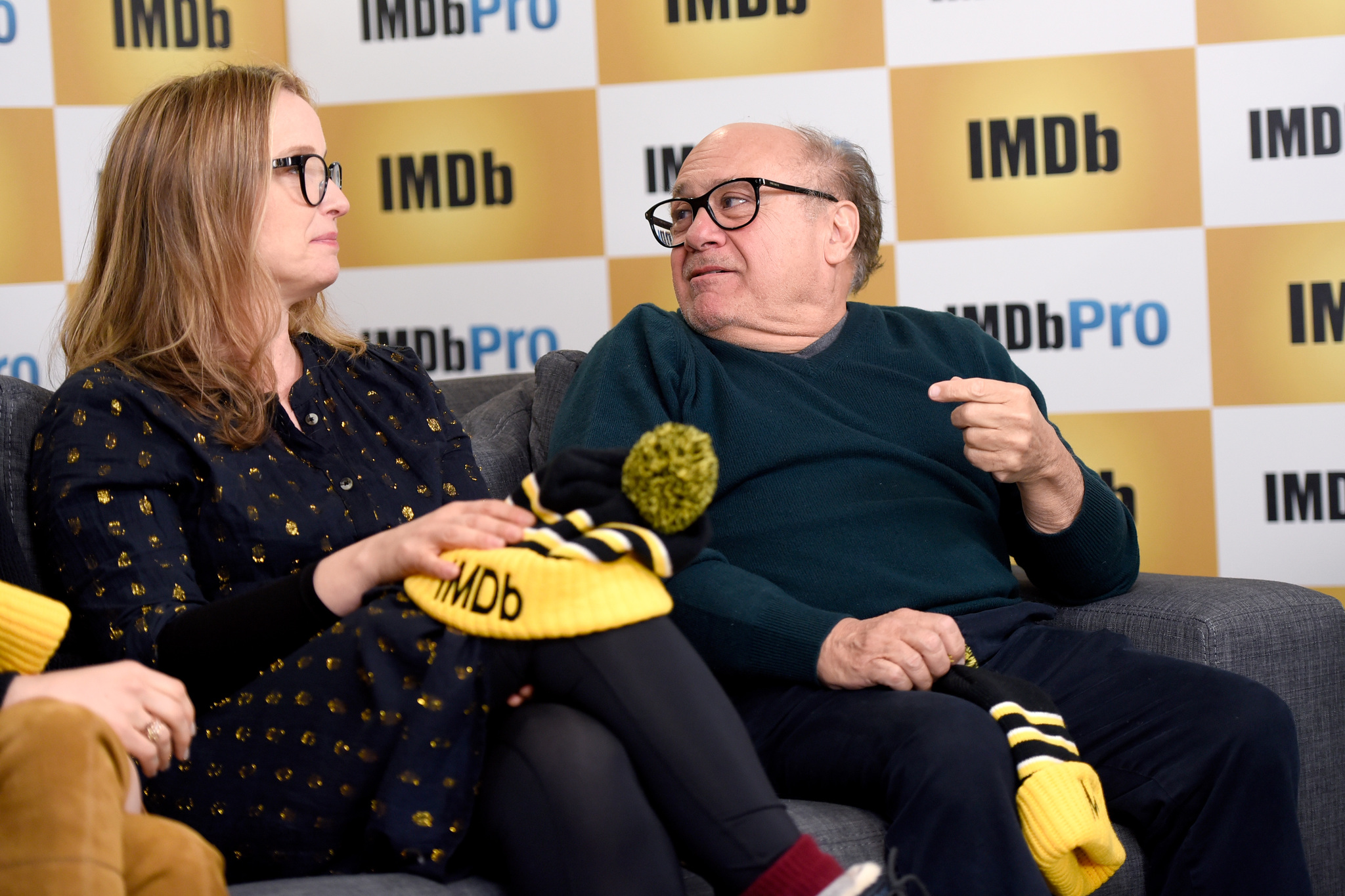 Danny DeVito and Julie Delpy at event of The IMDb Studio (2015)