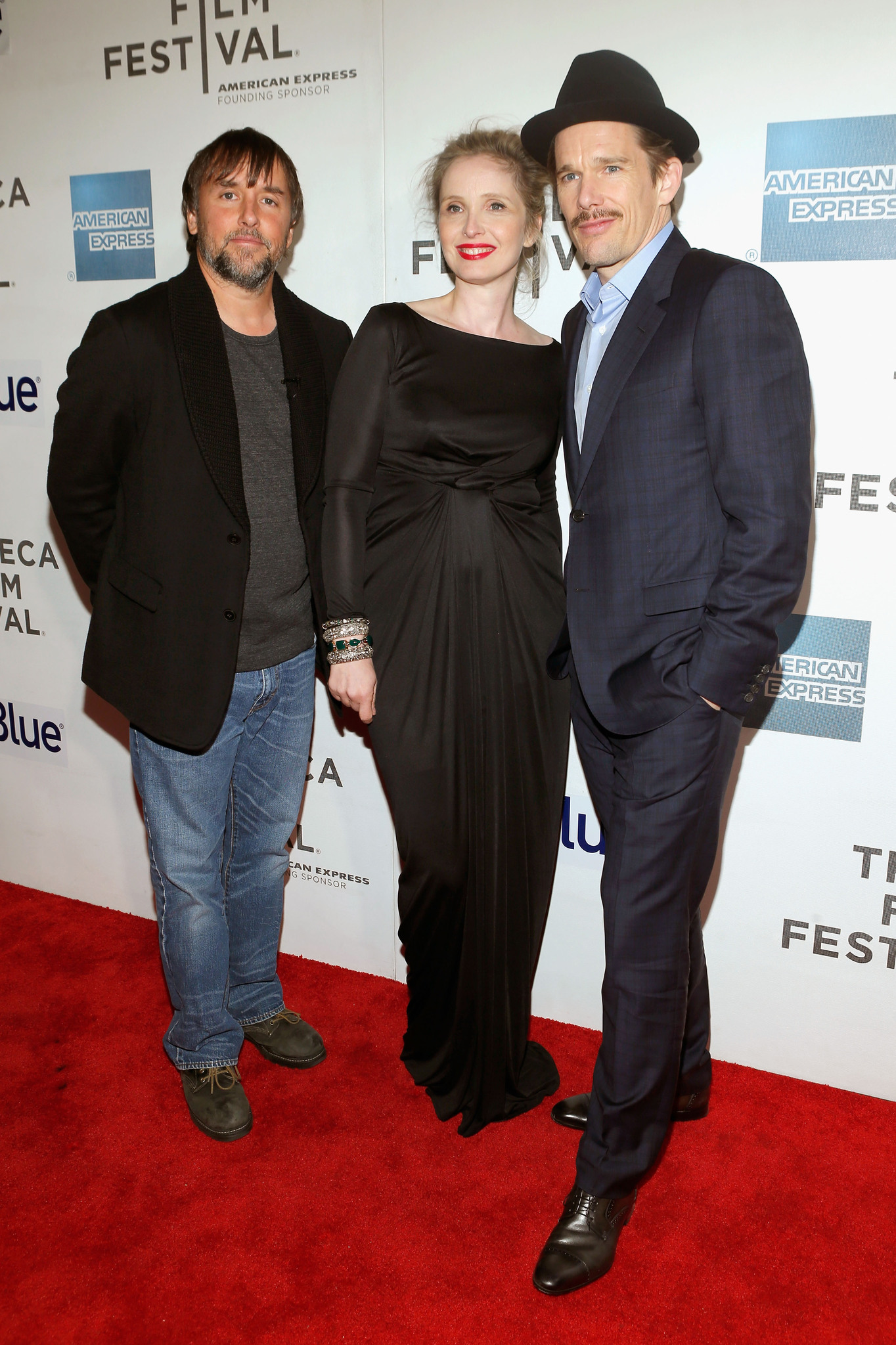 Ethan Hawke, Julie Delpy and Richard Linklater at event of Pries vidurnakti (2013)