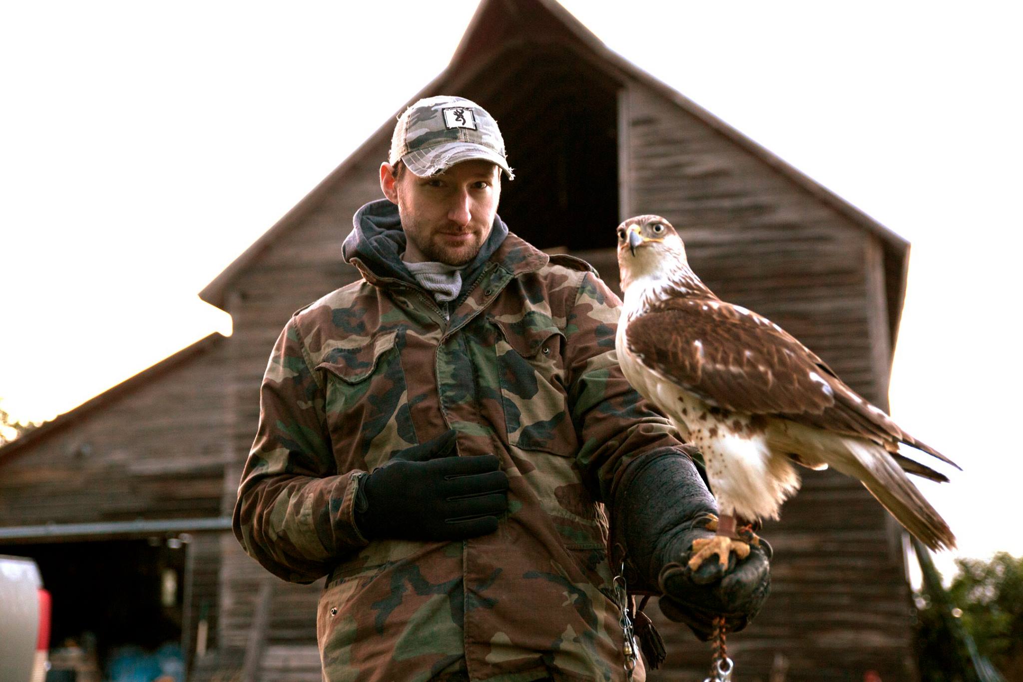 Jason L. Brown with a Falcon 