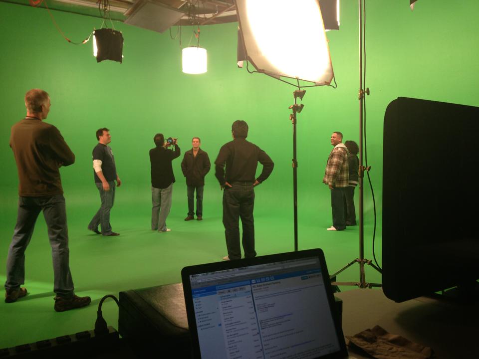 Studio A Filming all day long. The visual effects work or this shot alone took 4 months.