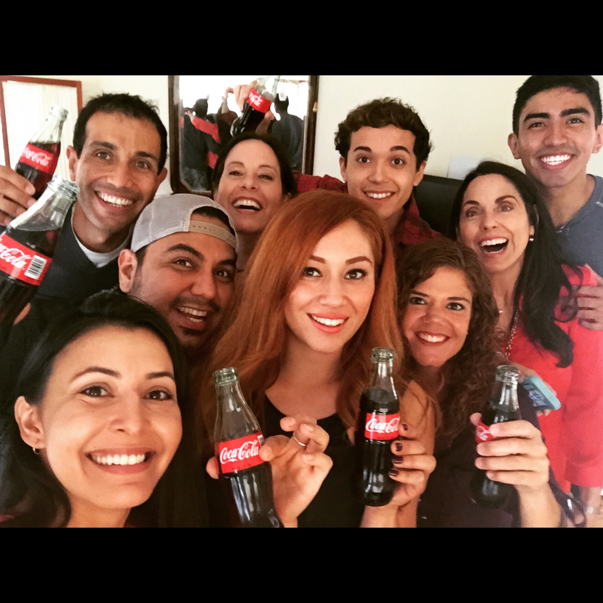 On set filming a Coca Cola Commercial