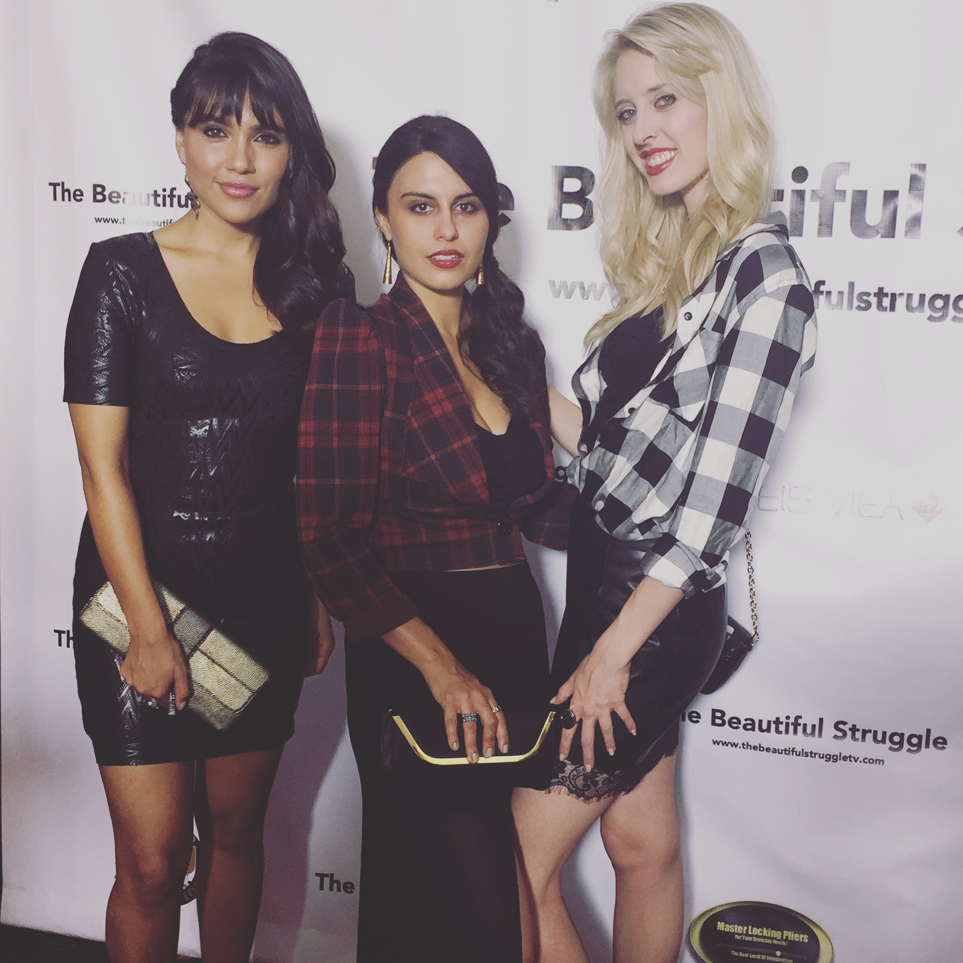 Tara Malenfant, Angie Sanchez and Olivia Scott at The Beautiful Struggle premiere.