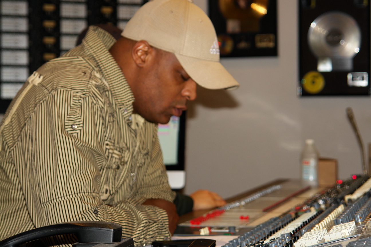 Director Chris Donaldson saying his prayer in the studio before starting on a mixdown project.