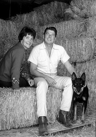 Ronald Reagan and Nancy Reagan at their ranch in the Santa Monica Mountains, 1966