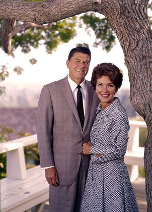 Ronald Reagan and wife Nancy Reagan at 1669 San Onofre Dr., Pacific Palisades, CA