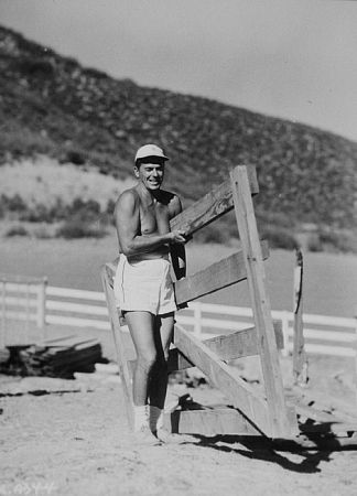 Ronald Reagan at his ranch in Northridge California C. 1948