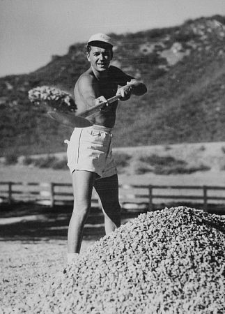 Ronald Reagan at his ranch in Northridge California C. 1948