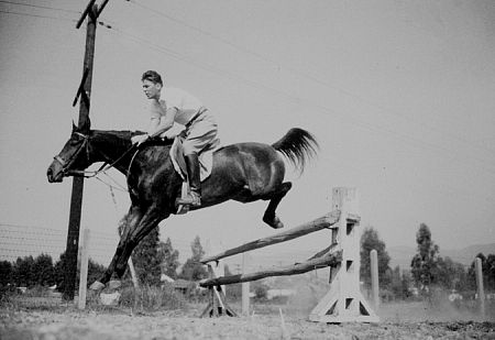 Ronald Reagan on his ranch in Northridge California C. 1943