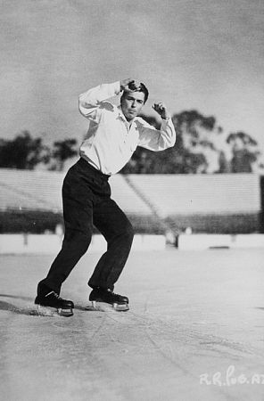 Ronald Reagan ice skating C. 1942