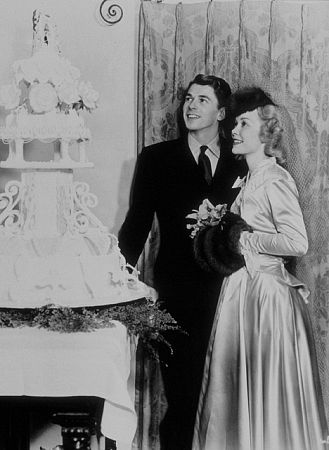 Ronald Reagan and first wife Jane Wyman on their wedding day January 26, 1940