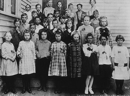 Ronald Reagan 2nd row from the bottom - far left Tampico Elementary School 3rd and 4th grades C. 1919