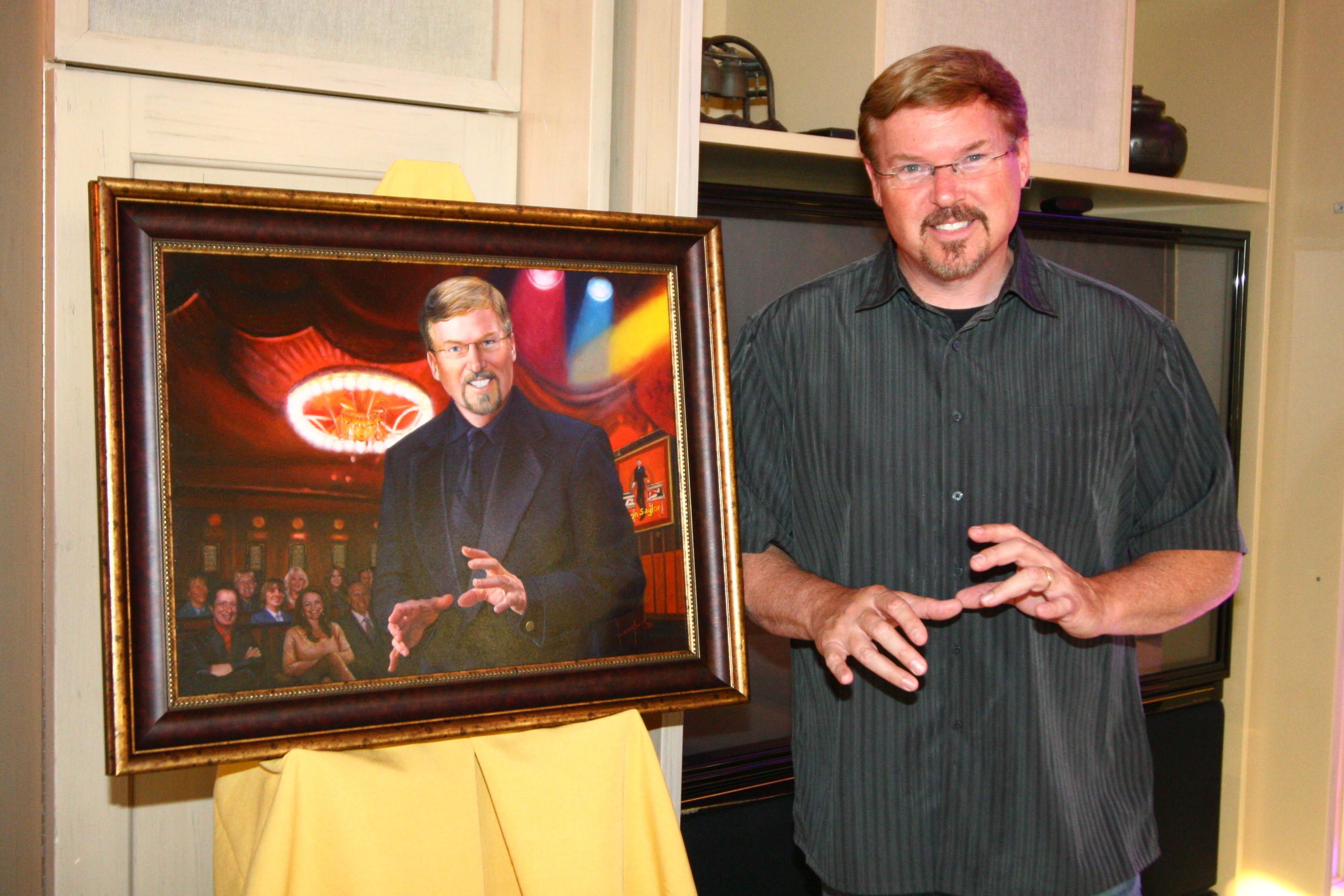 gifted this incredible painting of me performing at The Magic Castle