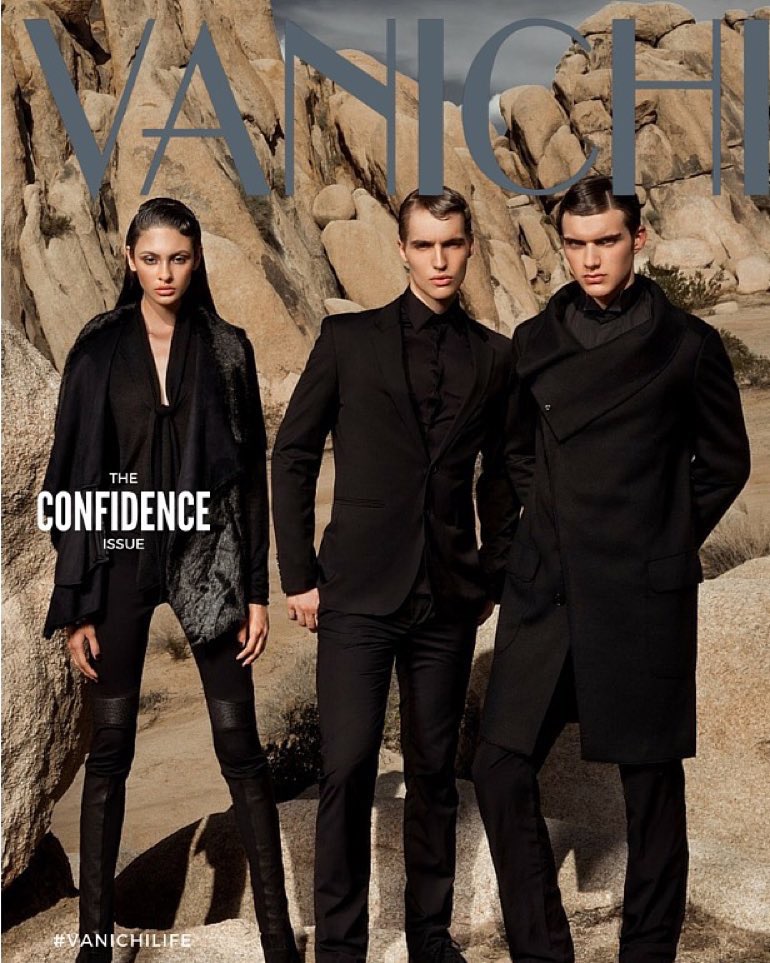 Trevor Stines (middle) on the cover of Vanichi magazine (2015), as part of their 