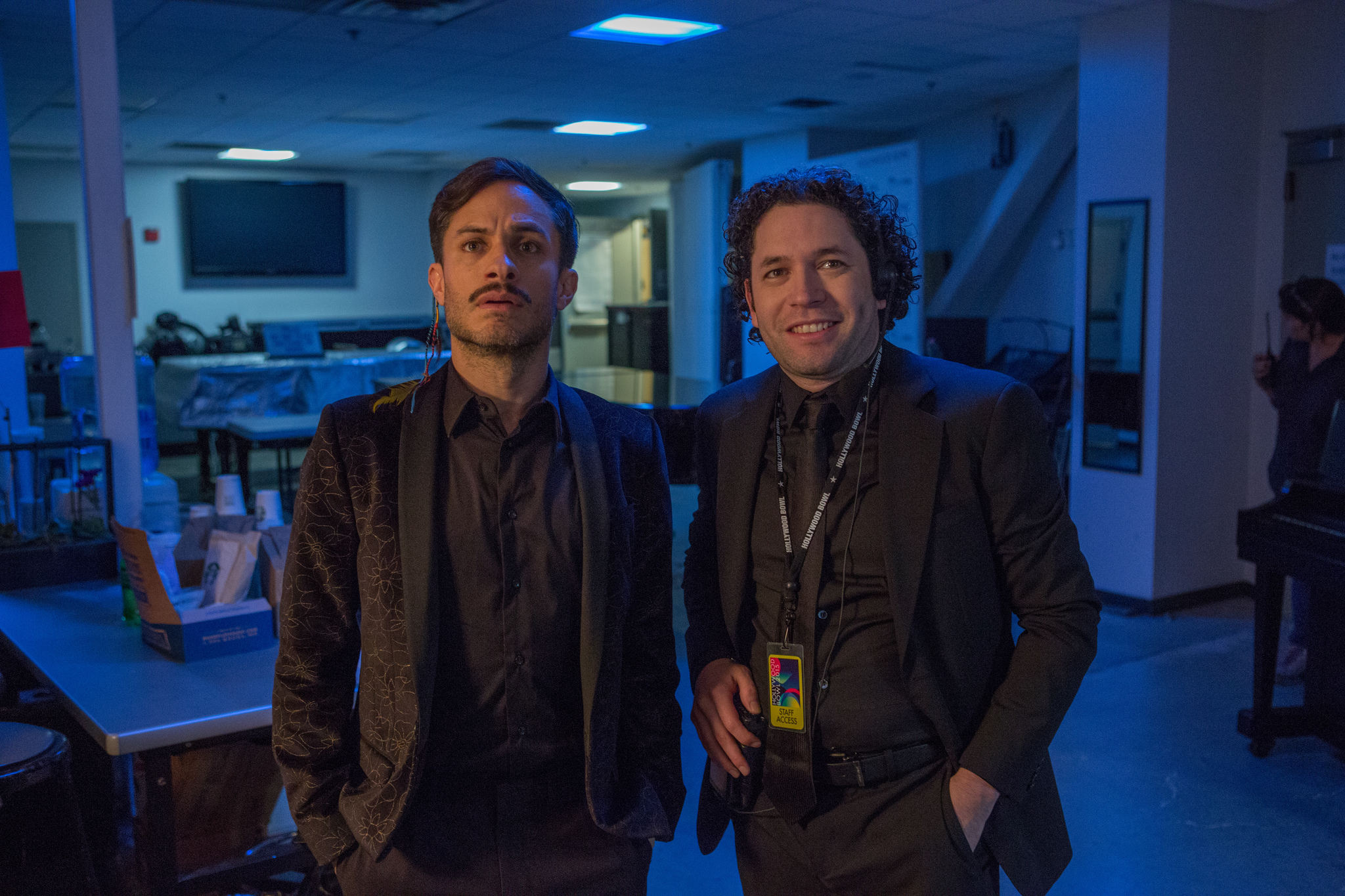 Still of Gael García Bernal and Gustavo Dudamel in Mozart in the Jungle (2014)