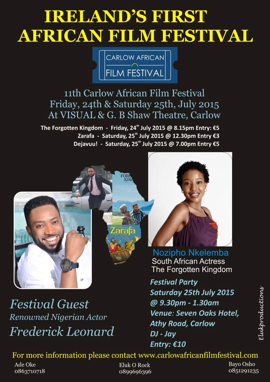 Official Flier for the Carlow African Film Festival IRELAND.