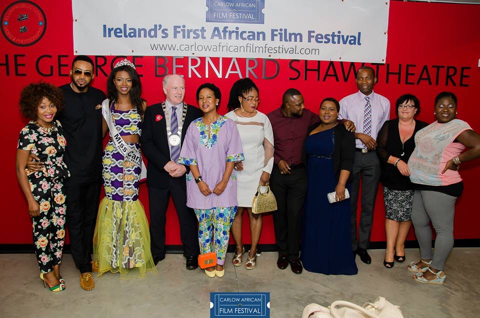 With Guests And Organizers of The Carlow African Film Festival In Carlow IRELAND.