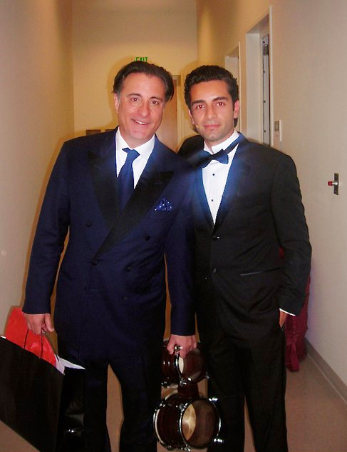 Andy Garcia and Arsi Nami backstage getting ready for their performance at Valley Performing Arts Center