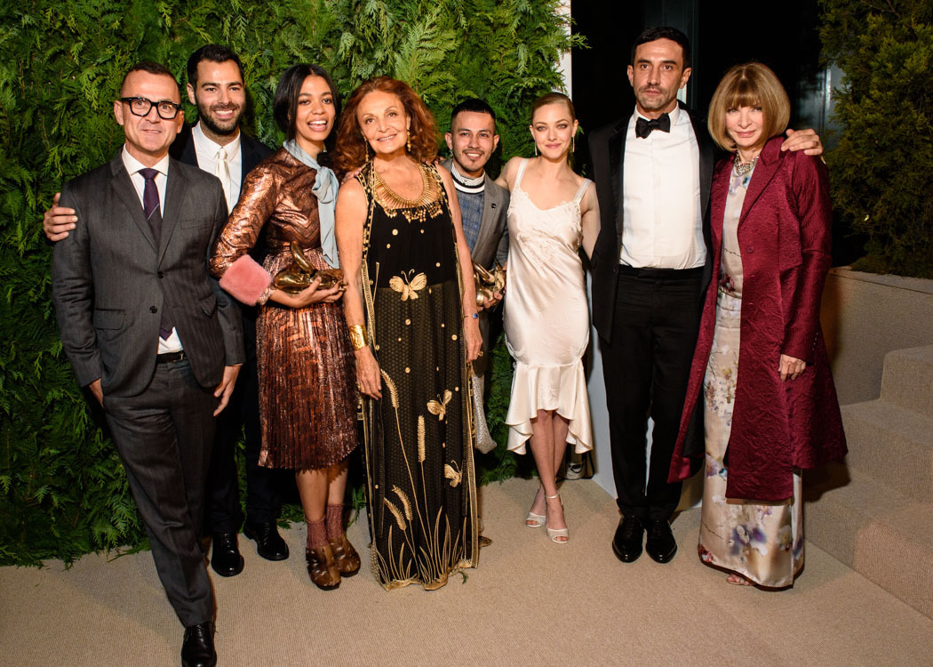 Still of Diane von Fürstenberg, Amanda Seyfried, Anna Wintour, Steven Kolb, Aurora James, Rio Uribe and Jonathan Simkhai in The Fashion Fund (2014)