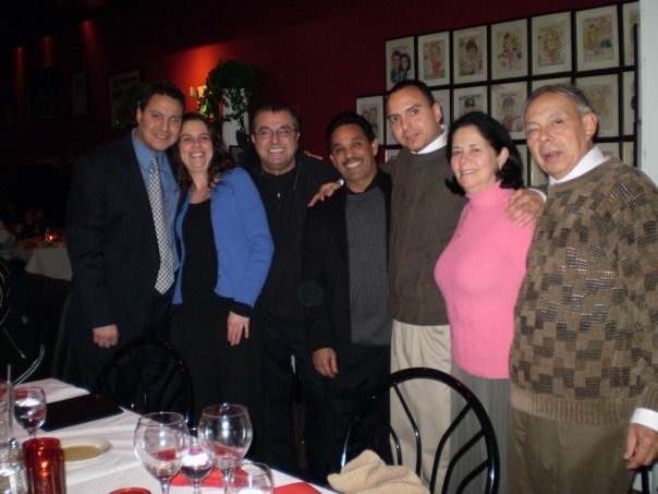 Family at Lunas Del Sea restaurant with Tony the owner.