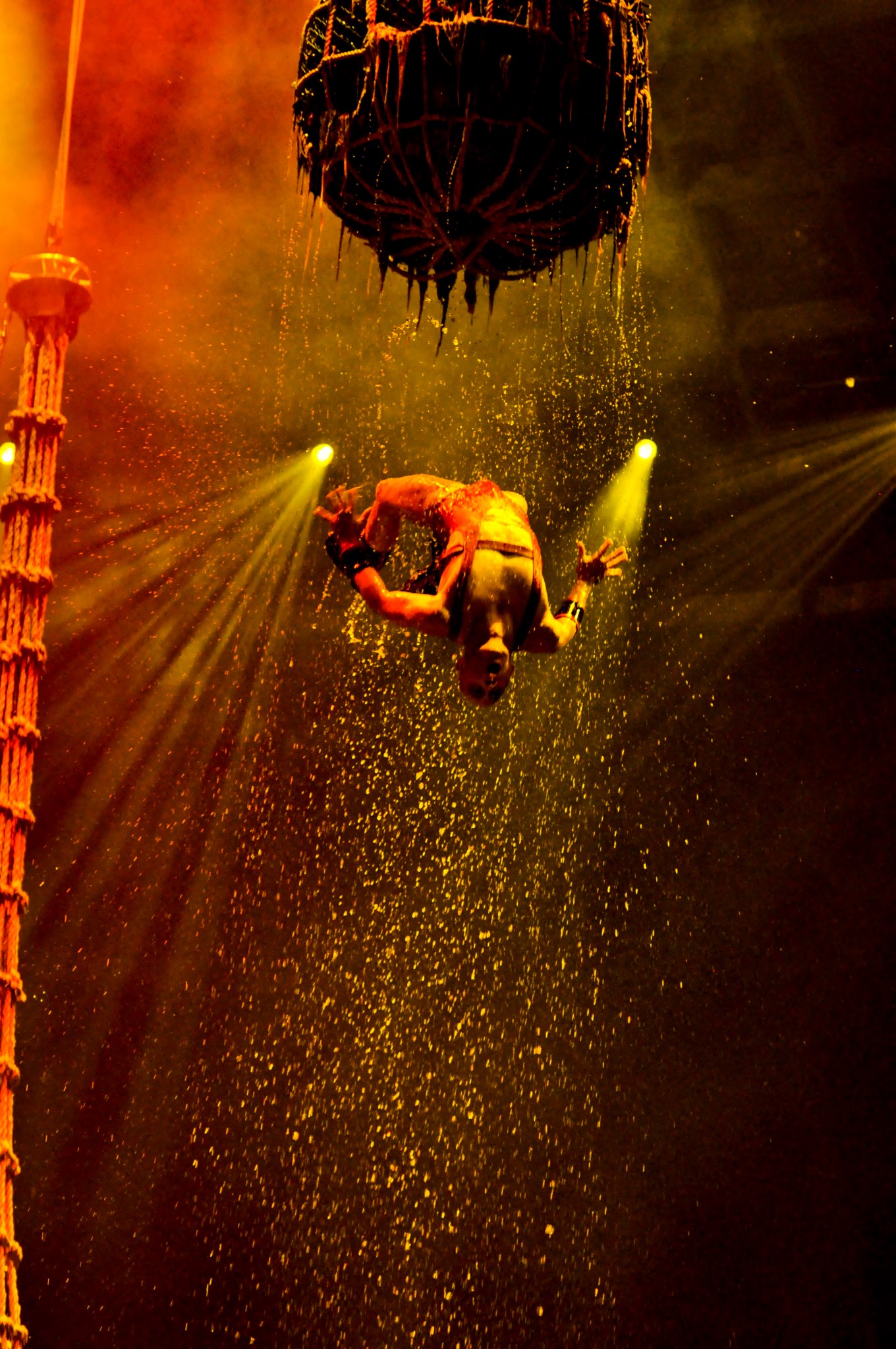 performing 'nets' in the show Le Reve at Wynn Las Vegas
