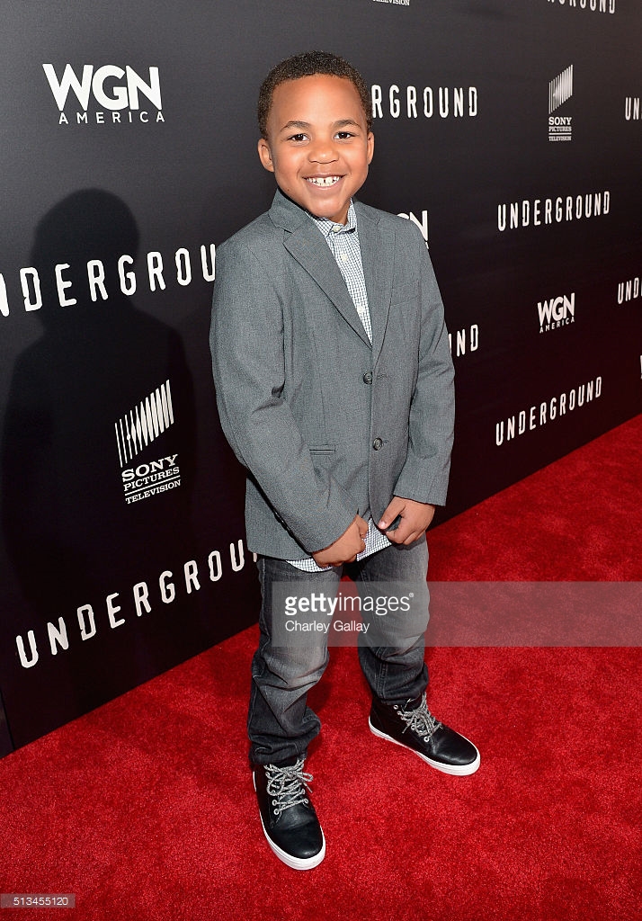 Actor Maceo Smedley attends the premiere of WGN America's Underground held at the Theater at the Ace Hotel on March 2nd, 2016 in Los Angeles, California.