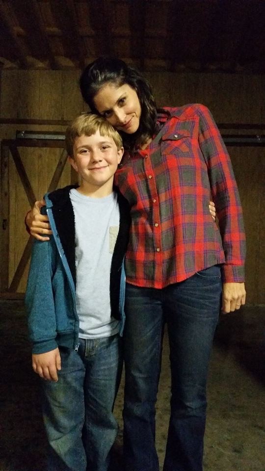 Candice Barley and Aiden Flowers on set of Race to Redemption