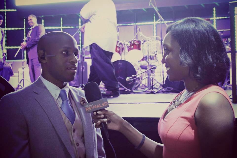 Oliver Crooms being interviewed by Carletta McMillian at the Arnetta Murrill-Crooms album release party in Charlotte NC.