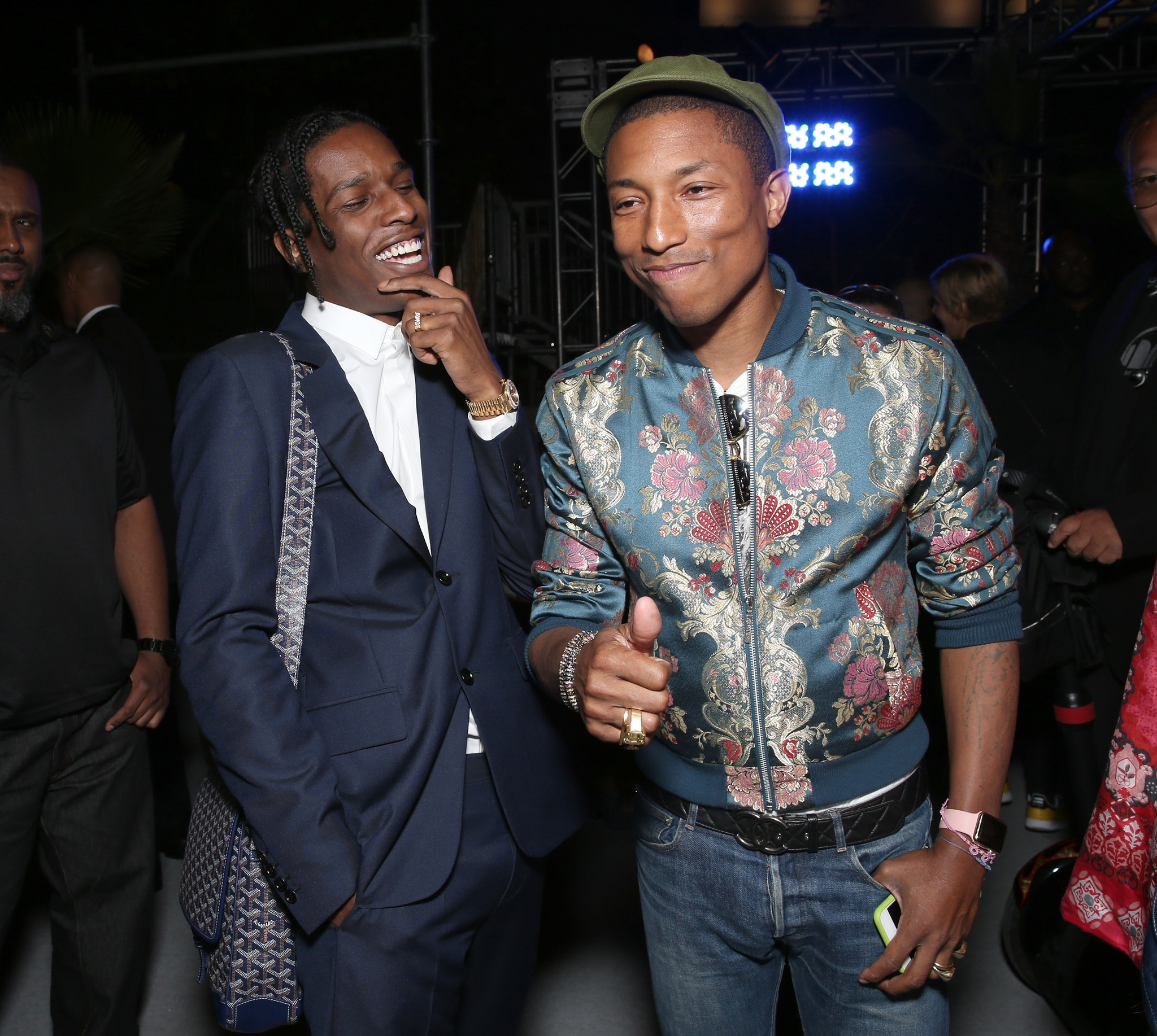 Pharrell Williams and Rakim Mayers at event of Dope (2015)