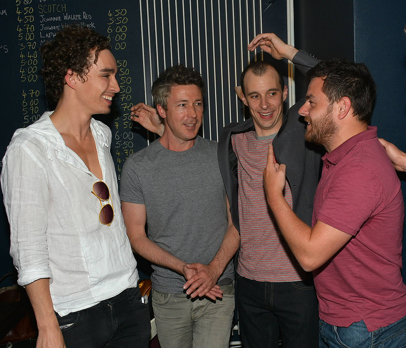 Robert Sheehan, Aidan Gillen, Tom Vaughan-Lawlor and Laurence Kinlan at the event Howie the Rookie