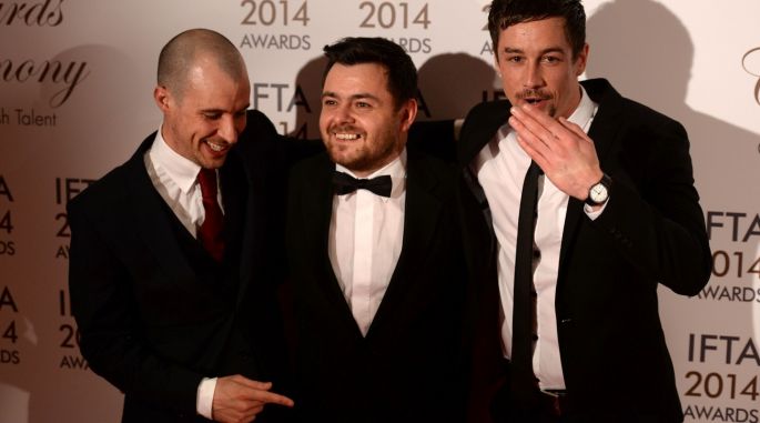 Tom Vaughan-Lawlor, Laurence Kinlan and Killian Scott at the event of Irish Film and Television Awards (2014)