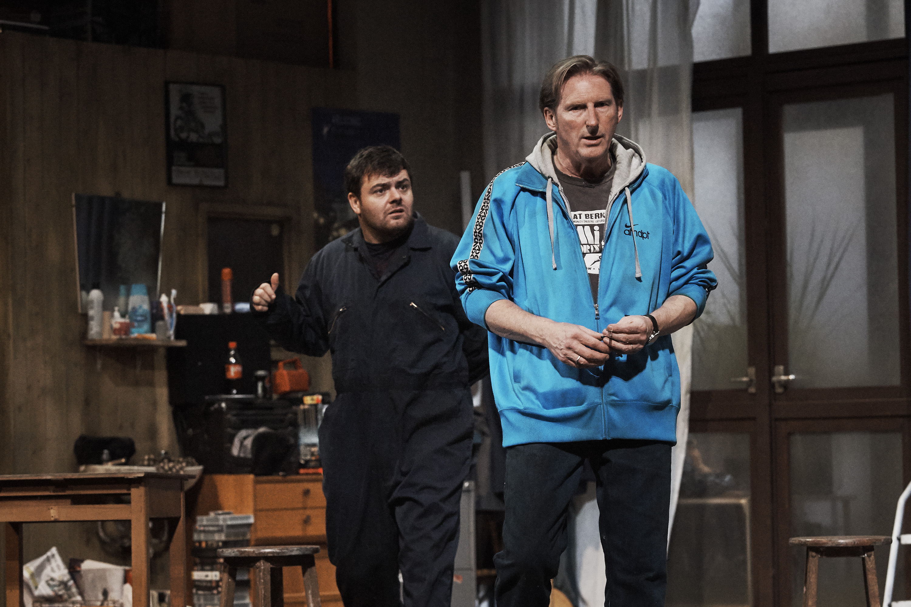 Still of Laurence Kinlan and Adrian Dunbar in The Night Alive (2015)