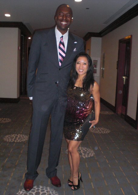 Kat Aguirre, the wife of BillyBow, with NBA Champion John Salley at the 2012 Sports Spectacular. John is a wellness advocate who has been a vegan for many years. Check out his website www.johnsalley.com.