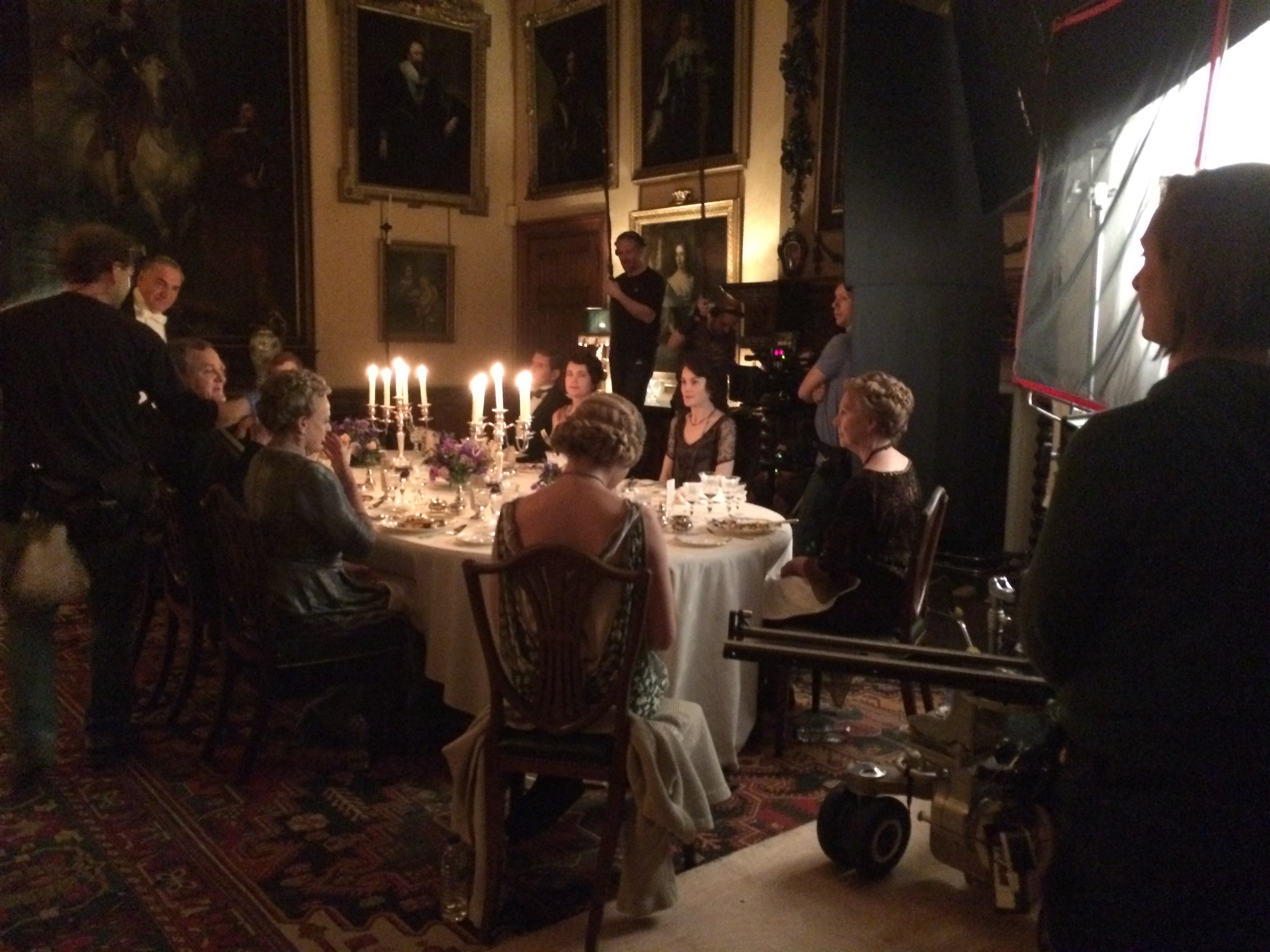 Minkie Spiro directing Dining Room scene in Downton Abbey