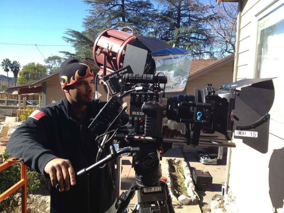 Shooting a music video on set camera operator