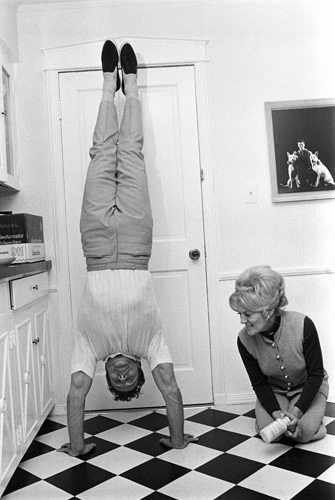 Jack LaLanne at home with his wife Elaine circa 1969