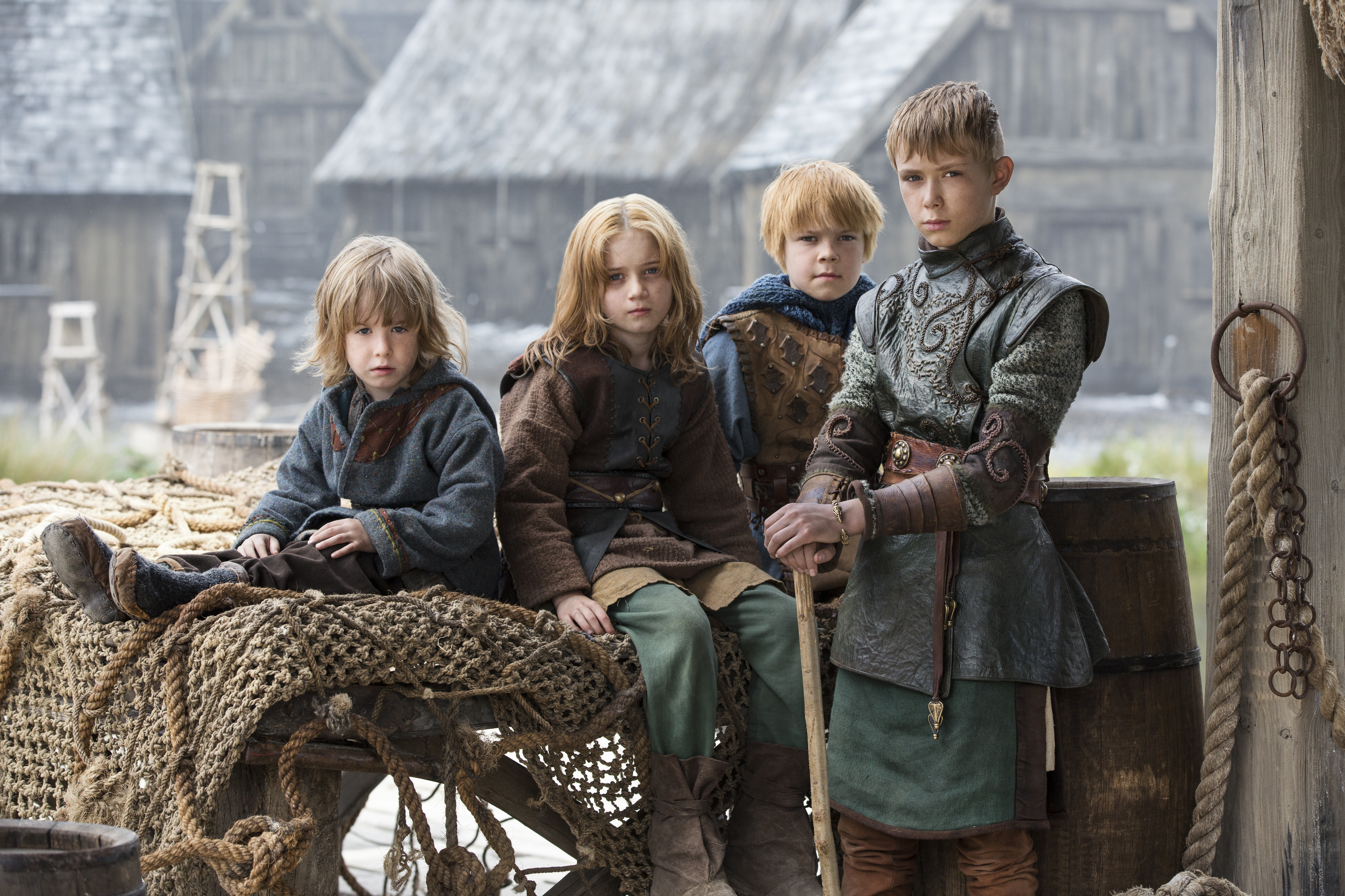 Still of Elijah O'Sullivan, Luke Shanahan, Stephen Rockett and James Quinn Markey in Vikings (2013)