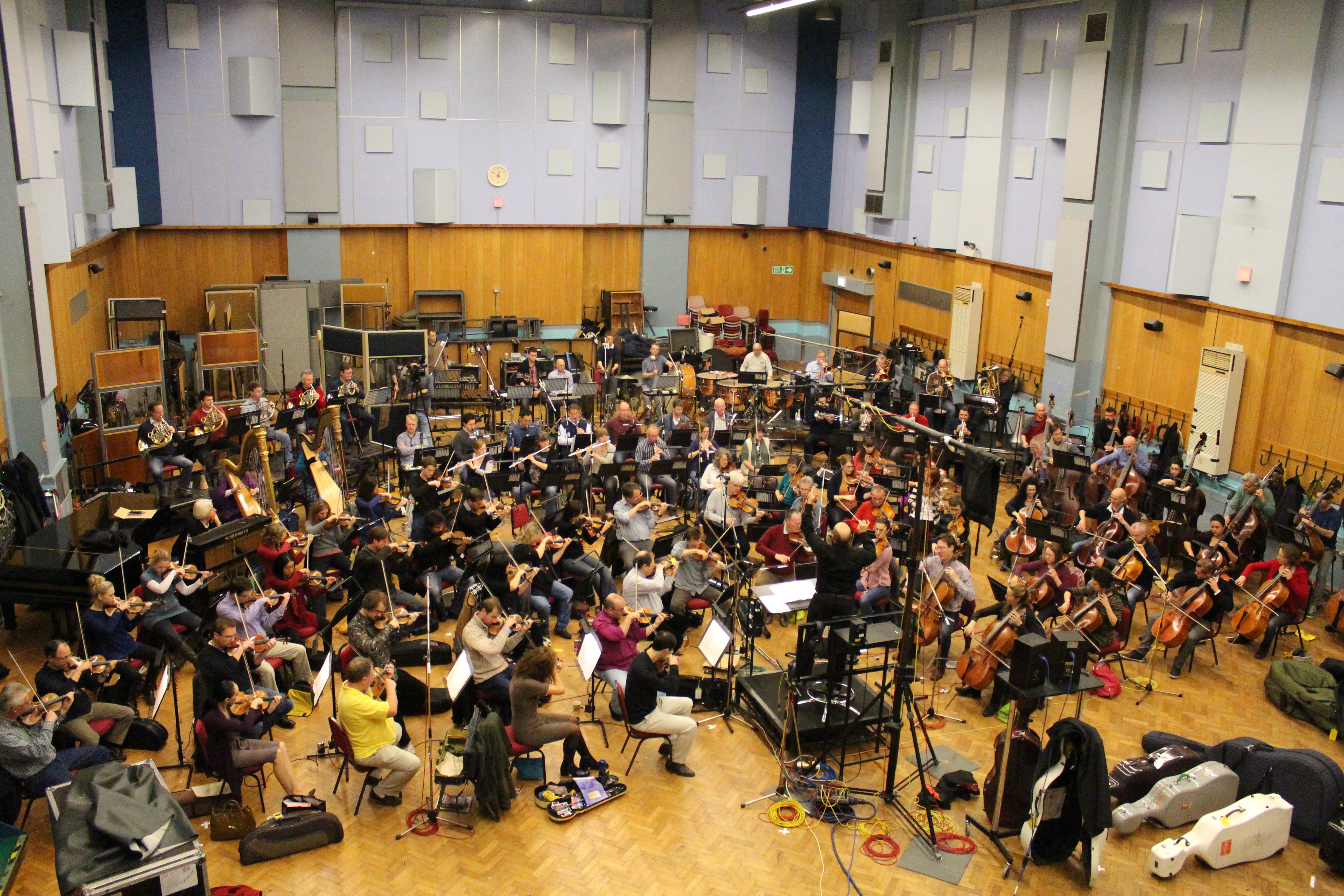 Predrag Gosta at the Abbey Road Studios in London, conducting the London Symphony Orchestra