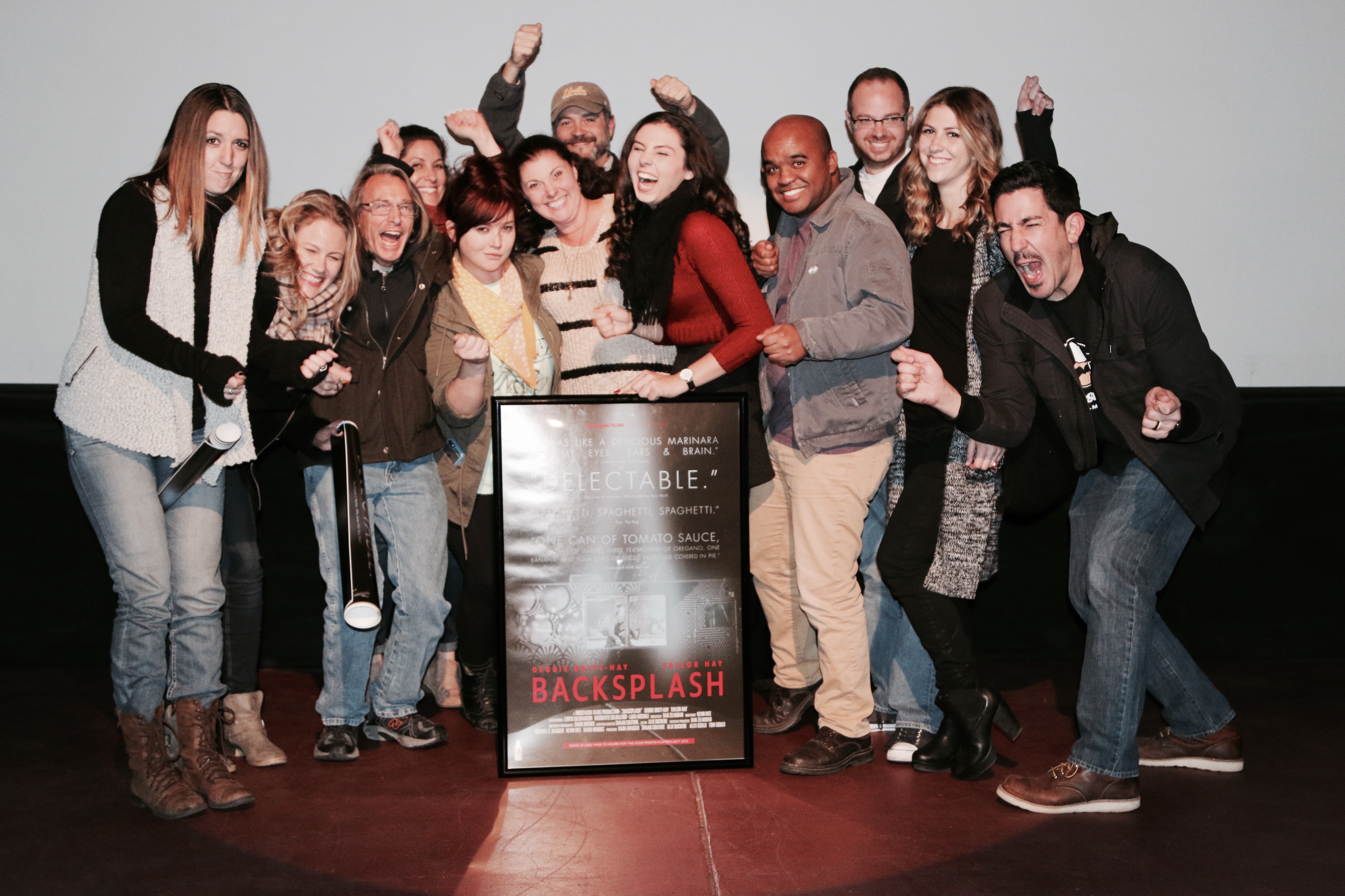 Debbie Britt-Hay, Taylor Hay, Dan Zelikman, Shaan Couture, David Brooks, Loren Gulbranson, Lara Hochuli, Dana Mauger, Michael S. Mauger, Alix Duchene, Alex Gould and Tori Gould at event of Backsplash (2015)