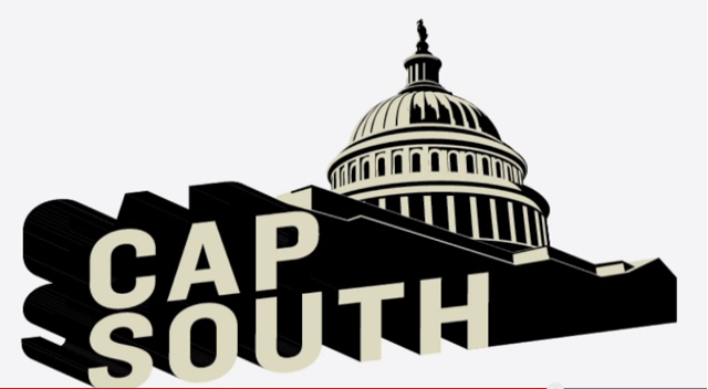 Logo for the 2013 political comedy CapSouth, created by Rob Raffety.