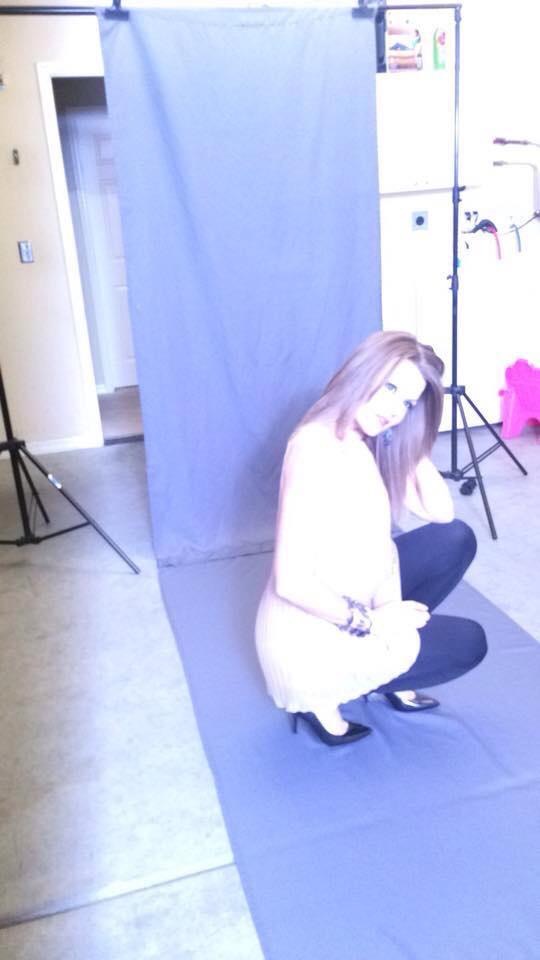 On set for a photo-shoot 2015