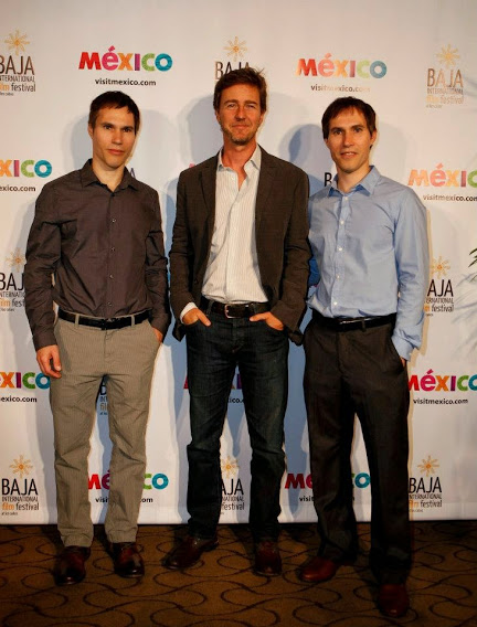 Scott Cross, Edward Norton, Sean Cross, at Los Cabos International Film Festival