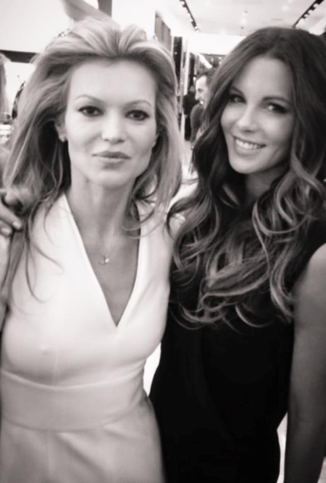 Kát Rudu and Kate Beckinsale at the KÁT RUDU Beauty launch party at Burberry Beverly Hills.