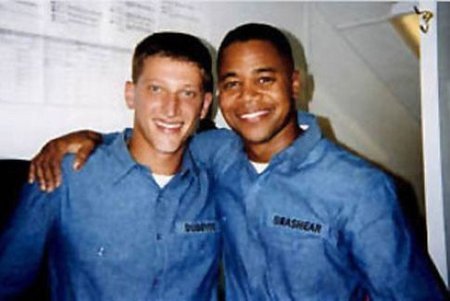 Josh Feinman and Cuba Gooding Jr. after a day on the set of 