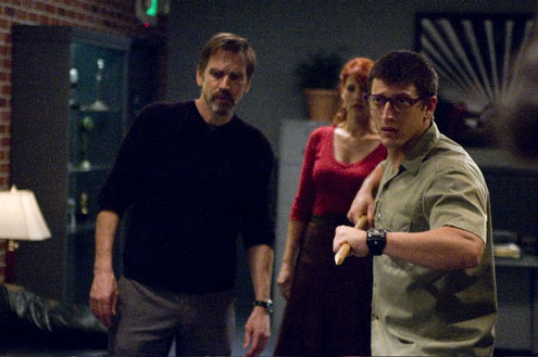 Josh Feinman< Bill Mosely and Patricia Tallman in Dead Air(2009)