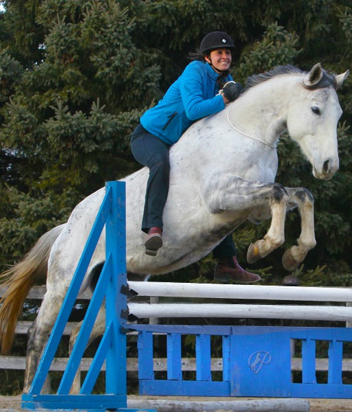 Bareback and bridleless with America's Most Wanted Thoroughbred - 'Soar' during a photo shoot