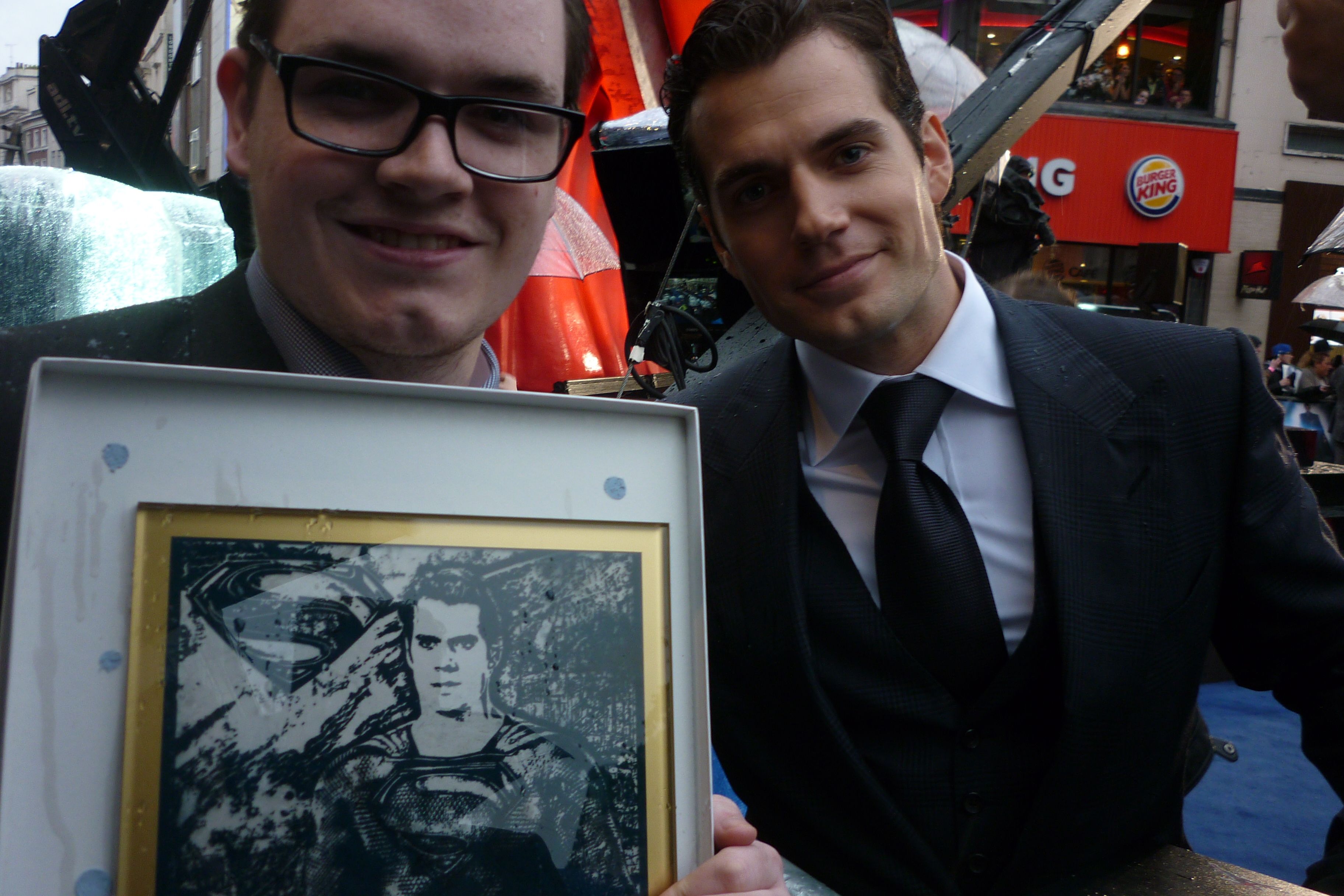 Myself and Henry Cavill at the Man of Steel premiere