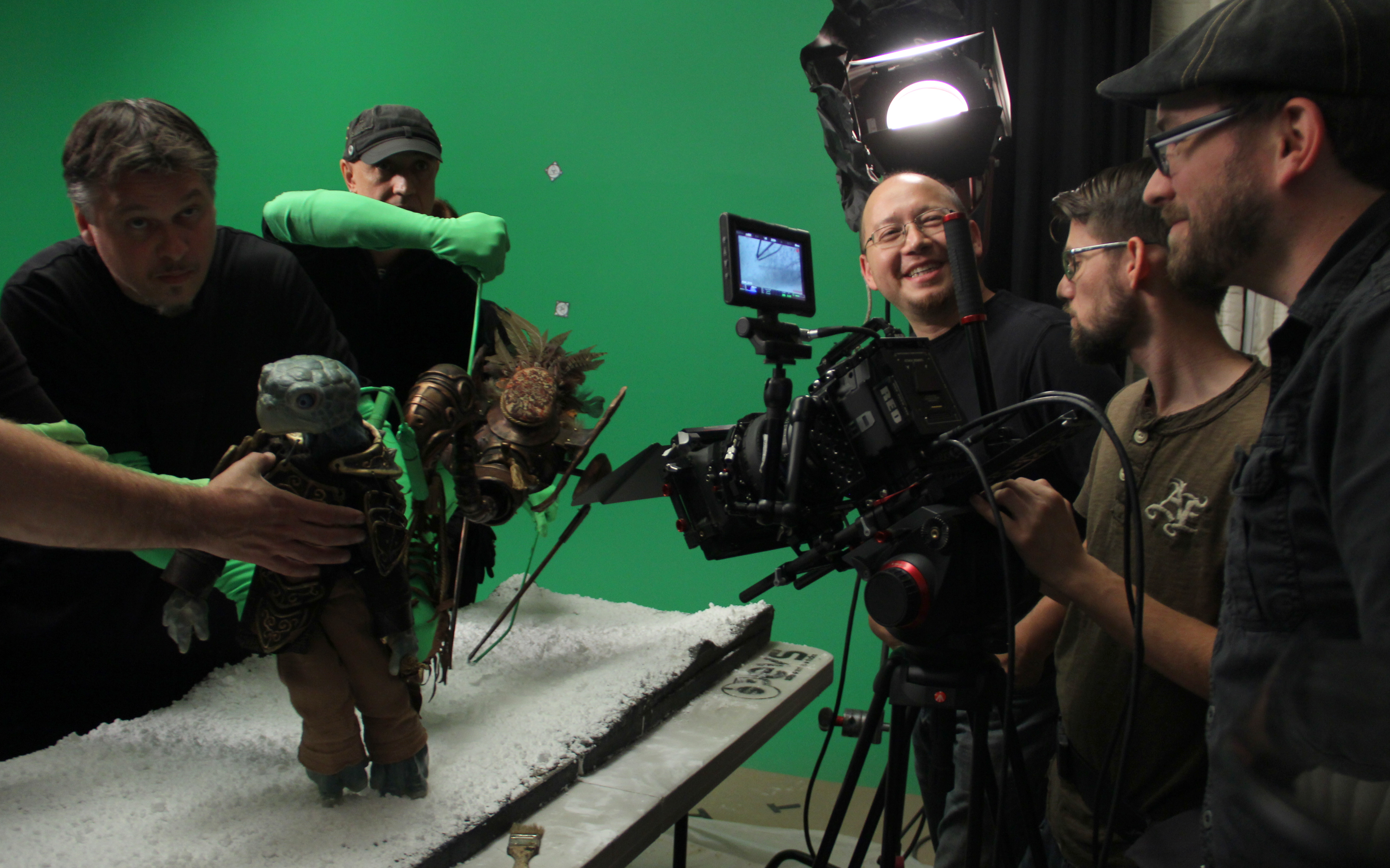 Alex Griffin on the set of 'Yamasong: March of the Hollows' during an insert.