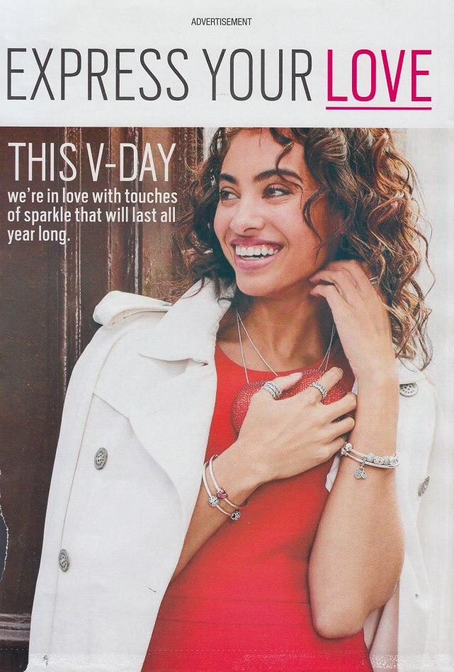 Cosmopolitan Magazine Full Page Ad for Pandora Jewelry