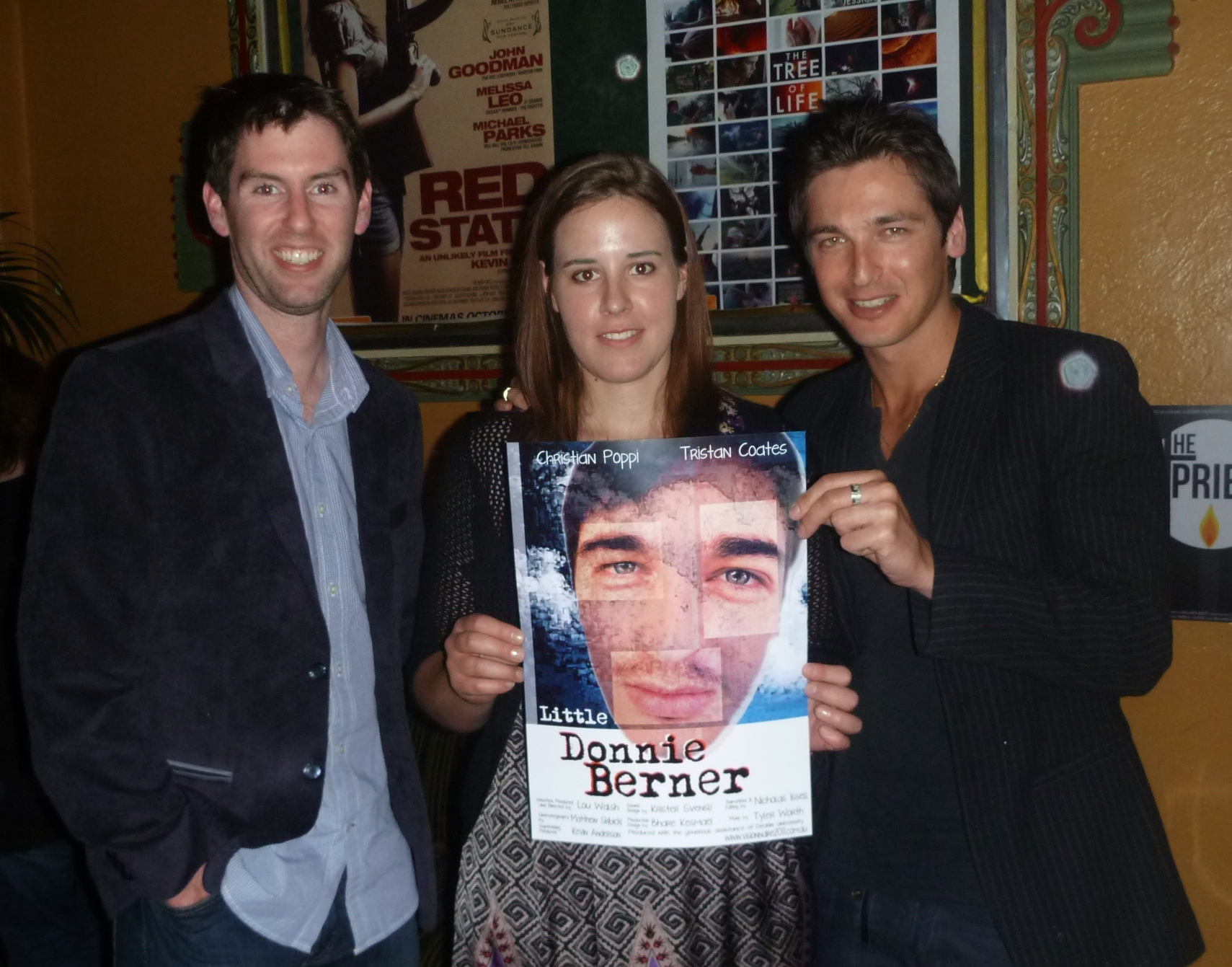 Christian Poppi with actor Tristan Coates and director Lou Walsh at the 2011 Visionarre Premier at the Astor Theatre