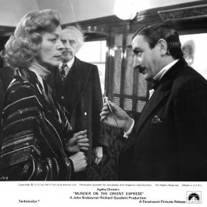 Still of Lauren Bacall and Albert Finney in Murder on the Orient Express 1974